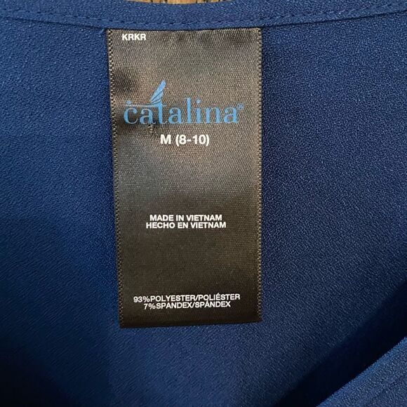 Catalina Sz M Royal Blue Eyelet Cuffs & Hem Oversized Relaxed Fit Se Cover Tunic - Picture 7 of 8